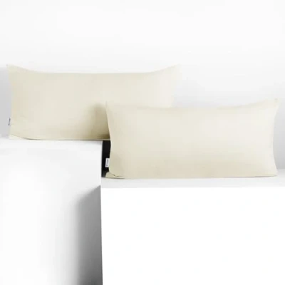 Image de DecoKing 2 taies d&#039;oreiller 40 x 80 cm Coton Fermeture éclair écrue Ambre