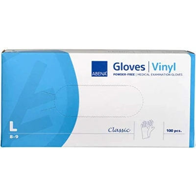 Image de Gant Vinyle non poudré lisse transparent Classic Taille L boîte de 100