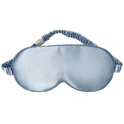 Image de Masque de Nuit Sommeil Soie Yeux YUNCHI 100% Pur Naturelle 19 Mommes Mûrier Cache Oeil Pour Dormir Bandeau Douce Confortable Occultant Femme/Homme/Adulte Avec Bouchons D&#039;oreilles (Bleu)