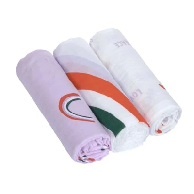 Image de LÄSSIG Bébé Drap de puériculture Couverture Lot 3 coton 80 x cm/Heavenly soft Swaddle L Happy Rascals lavender