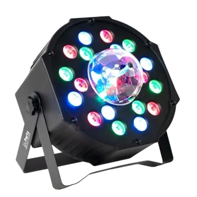 Image de PROJECTEUR PAR PARTY Sound &amp; Light Astro 7 canaux DMX A LED, 18 LED RVB, AVEC ASTRO, Effet 3 Etrier
