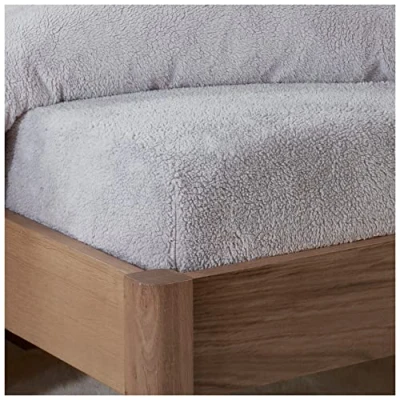 Image de Sleepdown Drap Housse en Polaire Unie, Chaude, Confortable et Super Douce 150 x 200 cm Gris 32