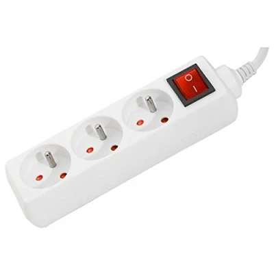 Image de Dexlan 808563 Intérieur 3sortie(s) CA 0.8m Blanc multiprise Multiprises (Intérieur, 0,8 m, 3 Sortie(s) CA, 1 mm², Blanc, Blanc)