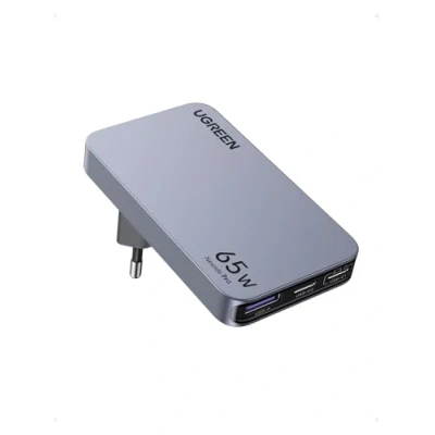Image de UGREEN Nexode Pro 65W Chargeur USB C Voyage 3 Ports Ultra Fin Adaptateur International avec Prises EU UK US Charge Rapide Compatible iPhone 16 Plus Max MacBook Air Galaxy S24