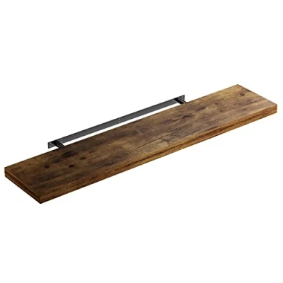 Image de Casaria Etagère Murale Flottante 110cm Chêne foncé MDF Robuste Effet Flottant Support de Fixation Inclus étagère Bois Rangement décoration