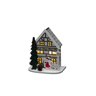 Image de Konstsmide Guirlande Lumineuse de Noël LED en Bois à Piles ou USB, Blanc