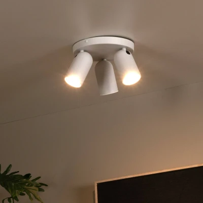 Image de Lucide Spot pour plafond Punch, à 3 lampes, ronde, blanc