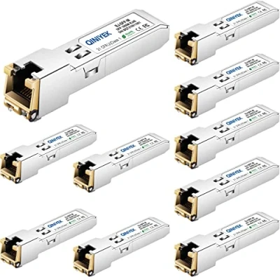 Image de QINIYEK 1.25G SFP T, 1000BASE T RJ45 Cuivre pour Cisco GLC T/SFP GE Ubiquiti UF 1G, Netgear, , Supermicro, ,jusqu&#039;à 100m (Lot de 10)