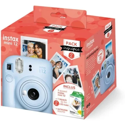 Image de Fujifilm Modèle du produit : Pack Iconique Instax Mini 12 Bleu + Film 2x10 vues Housse Neuf