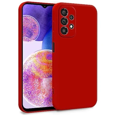 Image de MyGadget Coque pour Samsung Galaxy A23 5G Case TPU Souple &amp; Soft avec Doublure Microfibre Cover Protection Extra Fine Légère Rouge