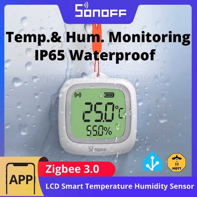 Image de SONOFF SNZB 02WD Zigbee LCD capteur intelligent de température et d&#039;humidité IP65 étanche pour salle