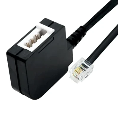 Image de BIGtec adaptateur TAE F femelle vers RJ11/RJ14 6P4C Câble téléphone fixe Routeur modem de 0,2 m Noir
