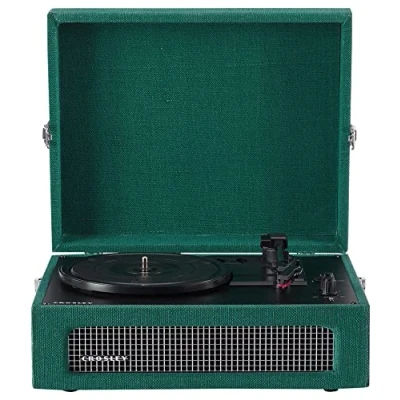 Image de Crosley Voyager Tourne Disque Portable Bluetooth, Lecteur Vinyle en Forme de Valise à 3 Vitesses, platines pour disques vinyles, Haut parleurs stéréo intégrés et récepteur