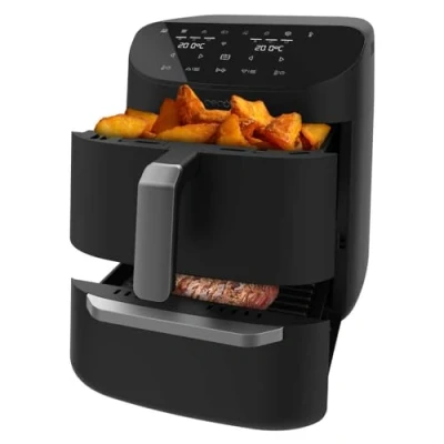 Image de Cecotec Friteuse à Air sans Huile, Four et Gril de 11 L Cecofry FoodCourt 11000 Connected C. 1850 W, Conception 3 en 1, Synchronisation, 8 Modes Cuisson Préétablis, Application Wifi, 40 230C