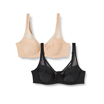 Image de DIM Soutien Gorge Femme Avec Armatures Generous Classique Maintien Parfait x2, New Skin/Noir, 100C