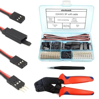 Image de Lot de 30 connecteurs servo mâles et femelles compatibles avec les Futaba JR Hitec Spektrum RC (avec outil sertissage)