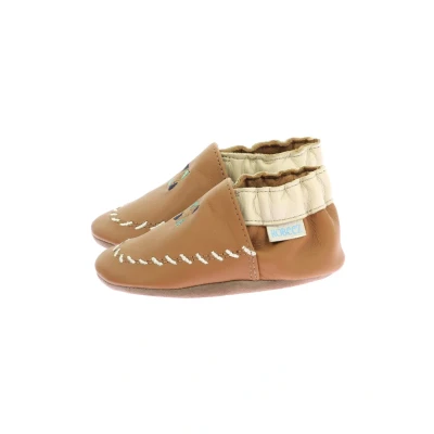 Image de Robeez Chaussons IN AND OUT pour enfants, Taille: 17/18, Camel Cuir