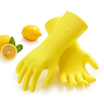 Image de Vgo... gants de ménage avec doublure, nettoyage，gants vaisselle en TPE pour cuisine, salle bain, jardin, sans latex, super épais