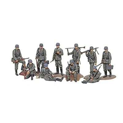 Image de TAMIYA Militaire 32602 1:48 Fig Set Dt. Infanterie (10) Réplique fidèle à l&#039;original Kit de construction en plastique Bricolage modélisme Assemblage non peint Multicolore