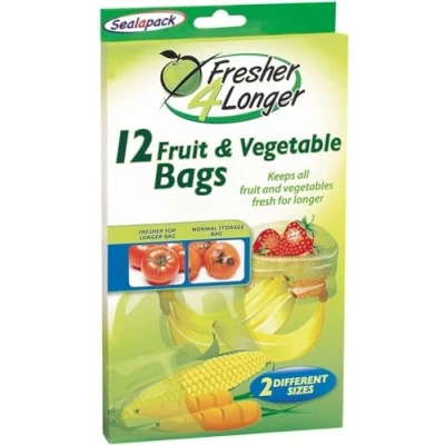 Image de Lot de 12 Sacs conservation pour fruits et légumes 2 tailles des aliments naturels la maison prêts à l&#039;emploi Garde frais plus longtemps