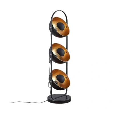 Image de Lindby Lampadaire Muriel (Moderne) en Noir Métal e. a. pour Salon &amp; Salle à manger (à 3 lampes, E27), Sur Pied, Lampe a de Sol