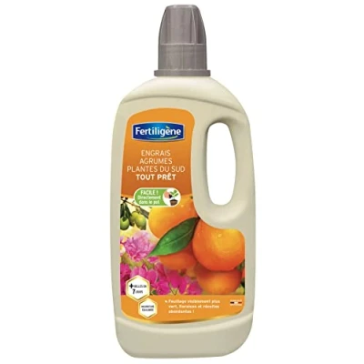 Image de FERTILIGENE FAGPAL1 Engrais Liquide Agrumes et Plantes du Sud Prêt à l&#039;emploi 1 L plus belles en 7 jours Nourriture équilibrée Formule base de minéraux Solution déjà toute prête