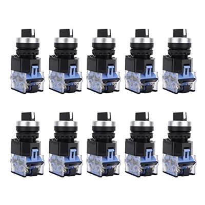 Image de 10 pièces BEM38 20X / 31 22mm 3 positions sélecteur rotatif autobloquant interrupteur de sélection maintenu en alliage ruban connecter pour Circuits électriques