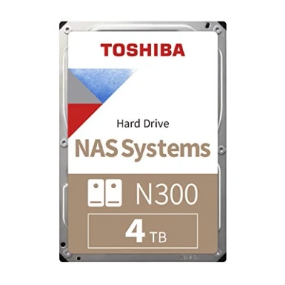 Image de Toshiba 4TB N300 NAS 3.5’’ SATA Internal Hard Drive. 24/7 Operation, Supports 1 8 bay systems, 128MB Cache, 180TB/Year workload, 3yr Warranty (HDWQ140UZSVA).