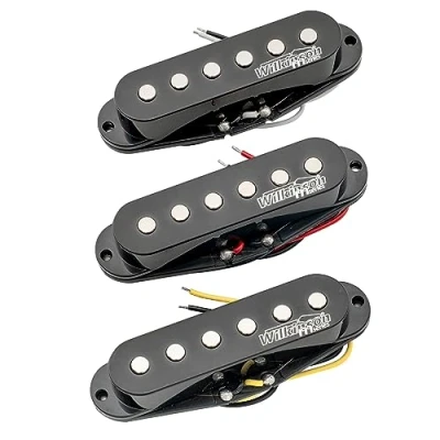 Image de Wilkinson High Output Céramique Micros Simple Bobinage Pickups Set pour Guitare électrique Style Strat,Noir