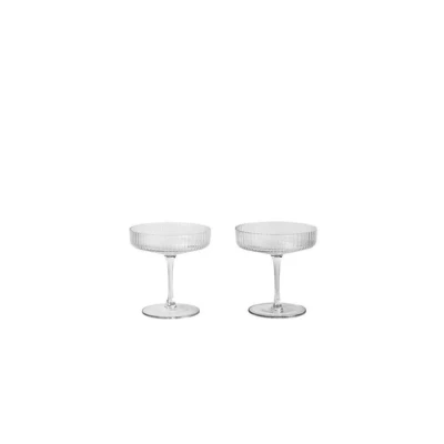Image de ferm LIVING Coupe à champagne Ripple, transparente, 150 ml, verre, lot de 2