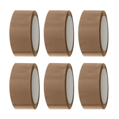 Image de ARVO Lot de 6 rubans adhésifs d&#039;emballage à usage général faible bruit 48 mm x 60 m Marron classique