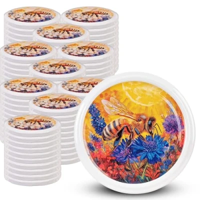 Image de KADAX Couvercle à vis fi82 mm x 100st, twist off Ensemble en métal, de rechange pour bocaux, avec 6 crans d&#039;encliquetage bocaux droits et conserve