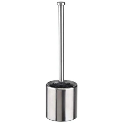 Image de Bambelaa Brosse WC en acier inoxydable et verre argenté Noir