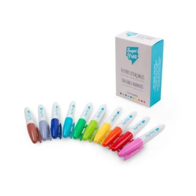 Image de SUPER PETIT 10 feutres effaçables pour Set en Silicone Un coloriage à l’Infini: Rose Rouge Vert Clair Bleu Orange Jaune Marron Gris Turquoise