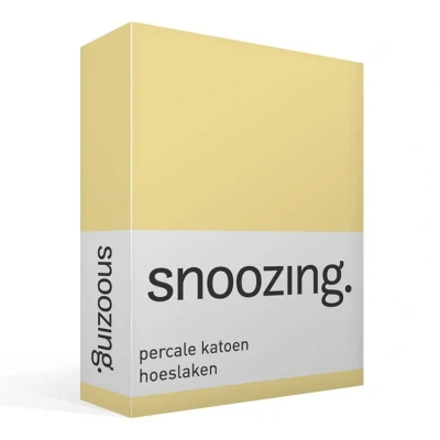 Image de Snoozing Drap Housse en Percale de Coton 100x220 cm Jaune