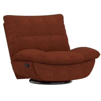 Image de FLEXFFLEXISPOT Fauteuil de Relaxation Électrique, lit, pivotant avec Bascule, TV Dossier inclinable, Repose Pied et Pochette, Orange Marron