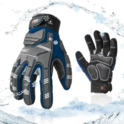Image de Vgo... 1paire 0C/32F Gants de travail d&#039;hiver sécurité,Gants mécanicien,Gants d&#039;impact,Gants anti vibrations,Gants rigueur,Heavy Duty(SL9792FLWP)