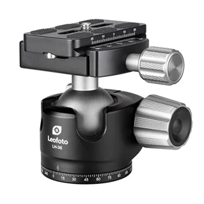 Image de Leofoto LH 36 Tête de trépied avec Plaque Libération Rapide QP 70N Rotation 360 degrés Vis Universelle 3/8&quot; pour 36+QP