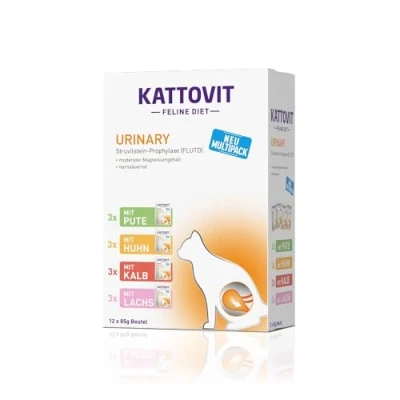 Image de Kattovit Feline Diet Urinaire Multipack Paquet Double 2x12x85g Nourriture Humide pour Chats réduire Les récidives de calculs Struvite et Maladies des Voies urinaires inférieures