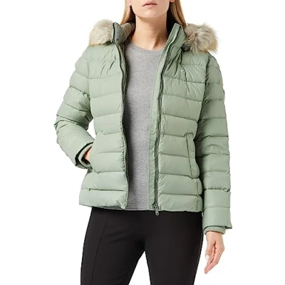 Image de Tommy Jeans Femme Veste en Duvet Basic Hiver, Vert (Dusty Sage), S