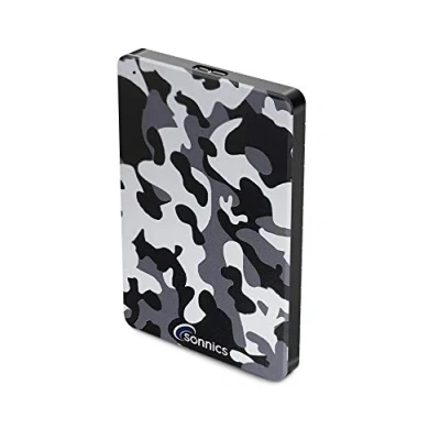 Image de Sonnics 500 GO Gris Camo Disque Dur Externe Portable USB 3.0 Super Rapide Vitesse de Transfert pour Une Utilisation avec Un PC Windows, Mac, Xbox One et PS4 édition spéciale