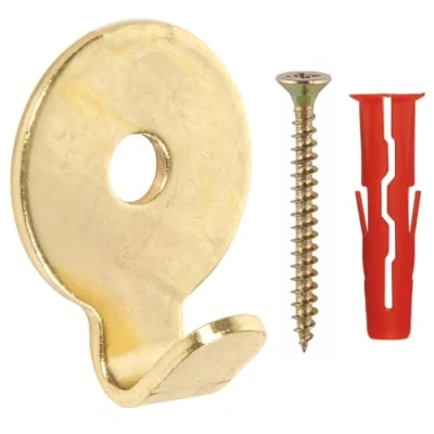 Image de Taskar Crochets et fixations pour tableau en laiton robuste, paquet de 3