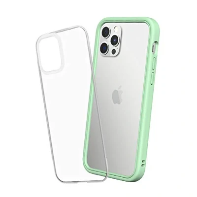 Image de RhinoShield Coque Compatible avec [iPhone 12/12 Pro] Mod NX Protection Fine Personnalisable Technologie d&#039;absorption des Chocs [sans BPA] Vert Menthe