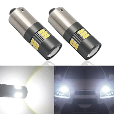 Image de Eseastar Lot de 2 ampoules LED BA9S T4W 6000 K blanches 12 V 24 15LED SMD4014 extrêmement lumineuses avec projecteur pour feux latéraux voiture, plafonnier, éclairage plaque d&#039;immatriculation