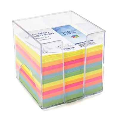 Image de WAYTEX 931151 Bloc mémo de 700 notes multicolores 9 x cm avec support plastique transparent