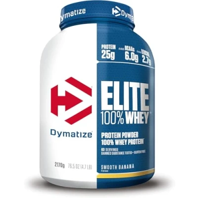 Image de Dymatize Elite 100% Whey Smooth Banana 2170g Low Sugar Protein + BCAAs