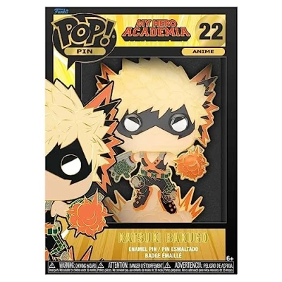 Image de Loungefly Funko POP! Large Enamel Pin MY HERO ACADEMIA: Bakugo en Émail Broche Fantaisie Mignonne à Collectionner pour les Sacs Dos et Idée de Cadeau Anime Fans