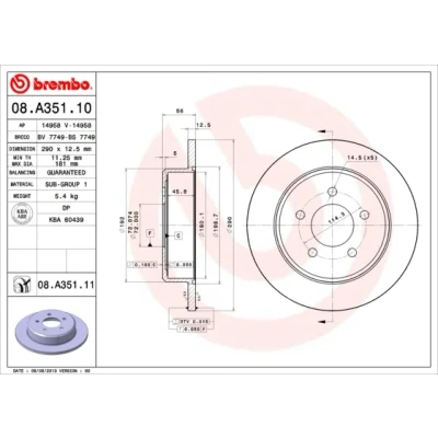 Image de Disque de frein BREMBO 08.A351.11