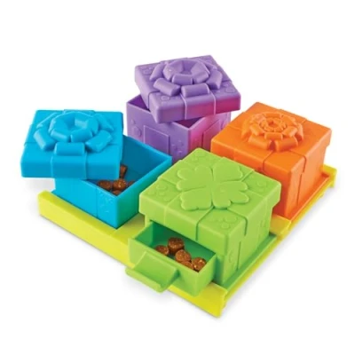 Image de BrightKins Puzzle avec friandises Fête Surprise pour Animaux de Compagnie, Jouets interactifs Chiens, Distributeur friandises, Jeu interactif d’Alimentation Lente, 3 Niveaux