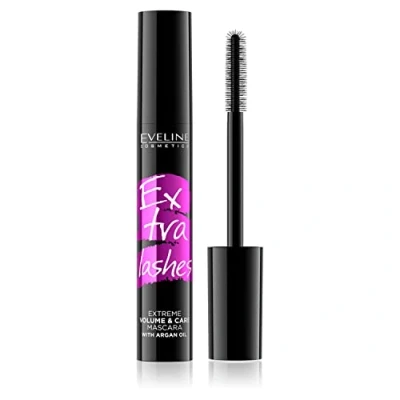 Image de Eveline Cosmetics Extra Lashes Volume &amp; Care Mascara, extrêmement compactant et nourrissant, 12 ml, noir